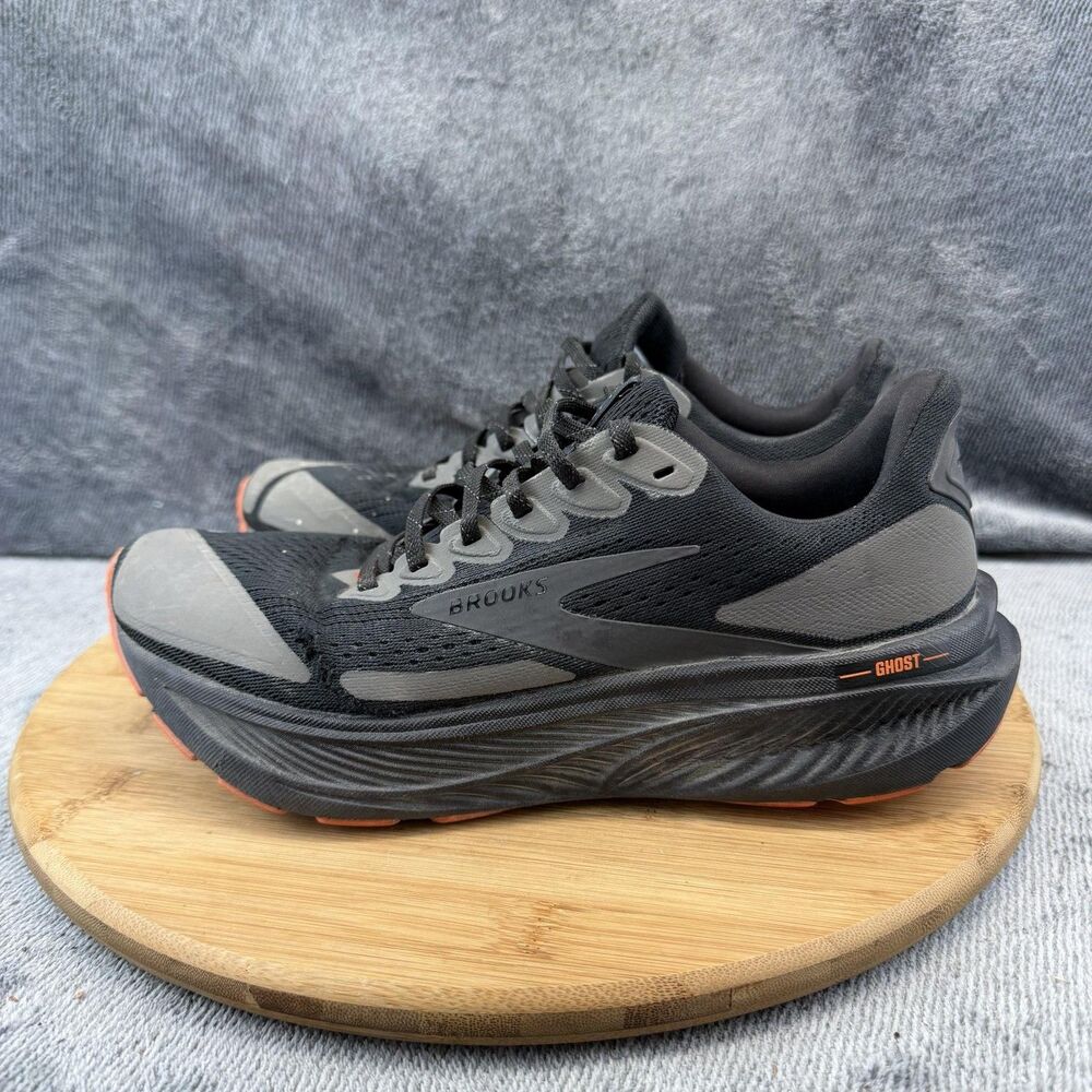 Brooks Ghost 17 Shoes Womens Size 8 Black Orange Running Sneakers 1204311B023